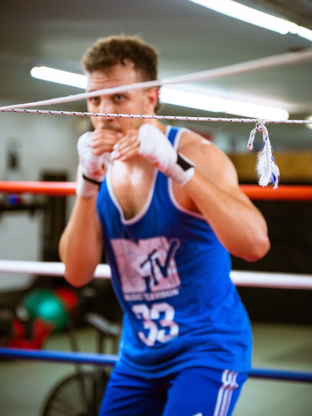 Chady Smida training in a boxing ring